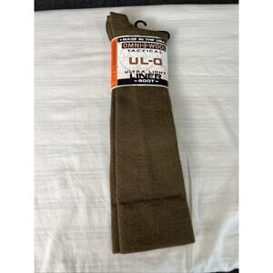 Omniwool Tactical Socks Mens Ultra Light Liner Boot Size 9-12 Brown